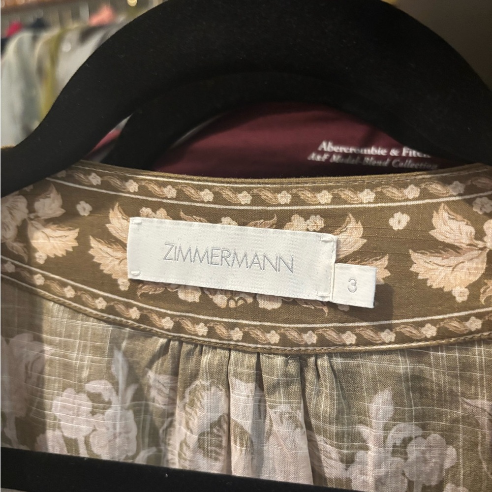 NWOT ZIMMERMANN Anneke Floral-Pattern Cotton Mini Wrap-Dress Sz 3 (US 10) - Picture 8 of 10